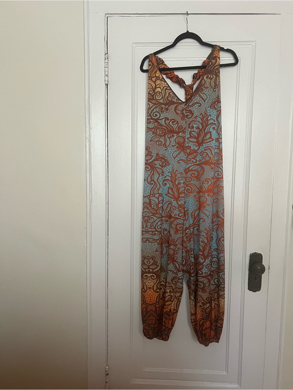 Lily Brown and Orange Patterned Jumpsuit
